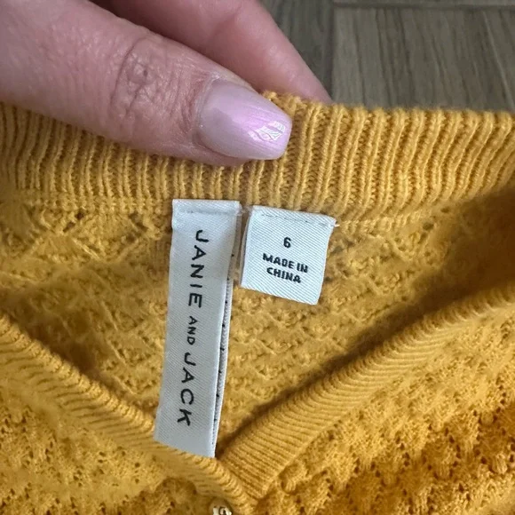 Yellow Button-Up Women's Sweater - Picture 2 of 3